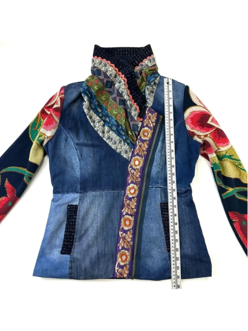 Desigual Marsella denim knit jacket Womens Size Medium - Picture 7 of 10